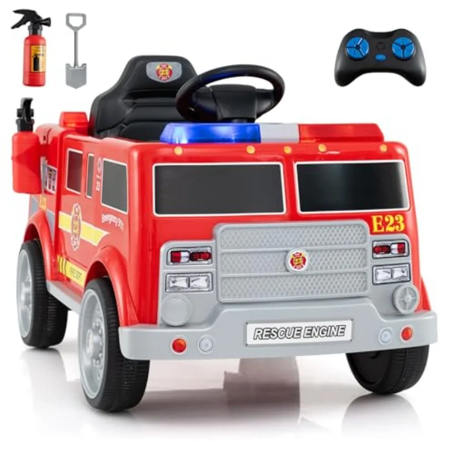 12V Battery Powered Fire Truck with Remote Control Extinguisher Shovel Loudspeaker Music Sirens Lights Wireless Connection Red
12V Battery Powered Fire Truck with Remote Control Extinguisher Shovel Loudspeaker Music Sirens Lights Wireless Connection Red