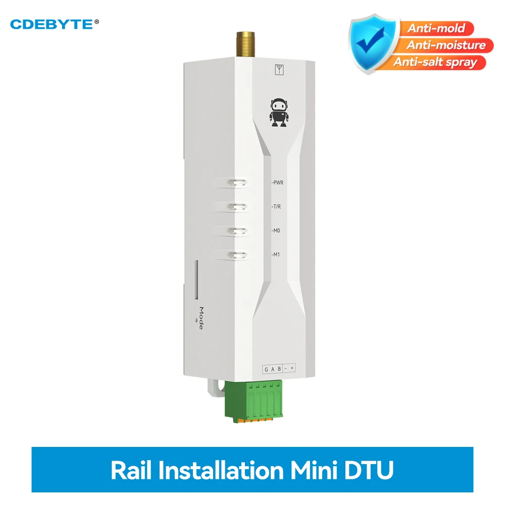 LoRa Wireless Modem 433MHz Ultra Small Size Rail Installation 30dBm 10KM CDEBYTE E95M-DTU(400SL30-485) RSSI LBT ATCommand Modbus
LoRa Wireless Modem 433MHz Ultra Small Size Rail Installation 30dBm 10KM CDEBYTE E95M-DTU(400SL30-485) RSSI LBT ATCommand Modbus