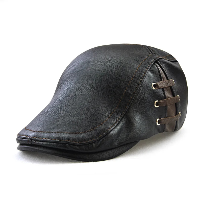 JAMONT Fashion PU Leather Caps Windproof Man Beret Bandage Hat Spring Flat Cap Casquette Warm Side Strap Boina Masculina
JAMONT Fashion PU Leather Caps Windproof Man Beret Bandage Hat Spring Flat Cap Casquette Warm Side Strap Boina Masculina
