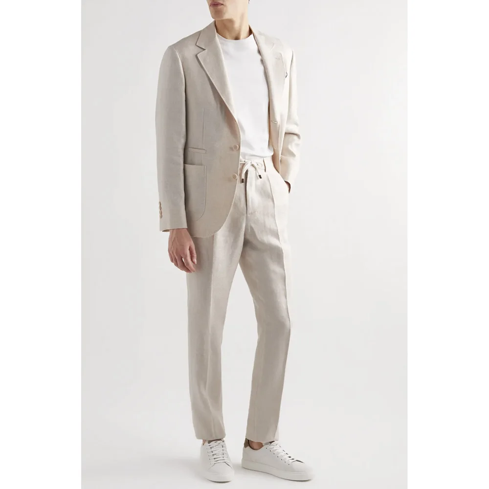 Men Suits Summer Beige Jacket Pants Two Piece Slim FIt Costume Hombre Blazer Masculino Leisure Linen Regular Occasion Custom
Men Suits Summer Beige Jacket Pants Two Piece Slim FIt Costume Hombre Blazer Masculino Leisure Linen Regular Occasion Custom