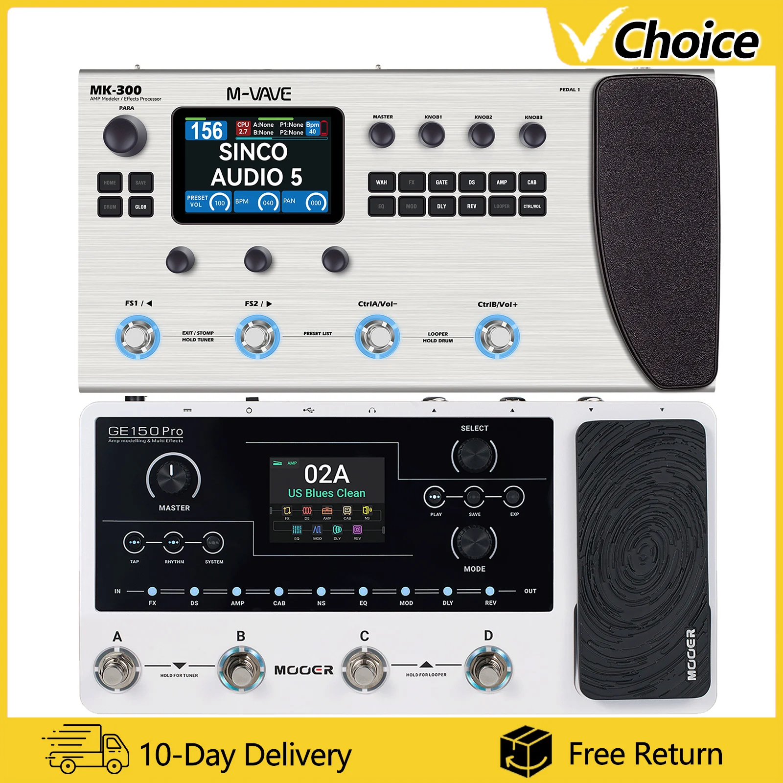 M-VAVE MK300 Guitar Multi-Effect Processor | ANN Neural Modeling 120AMP/360FX | 10h Battery+150s Looper+128 Drum MIDI DAW
M-VAVE MK300 Guitar Multi-Effect Processor | ANN Neural Modeling 120AMP/360FX | 10h Battery+150s Looper+128 Drum MIDI DAW