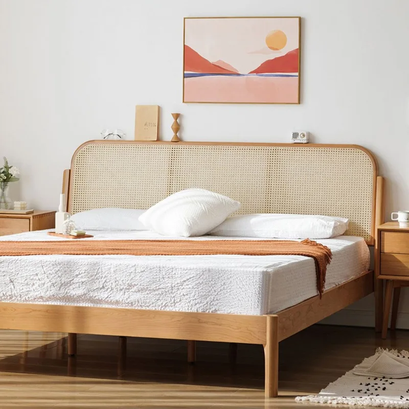 Full Solid Wood Bed Modern Minimalist Oak Nordic Bedroom Furniture Log Wind Rattan Double Bed
Full Solid Wood Bed Modern Minimalist Oak Nordic Bedroom Furniture Log Wind Rattan Double Bed