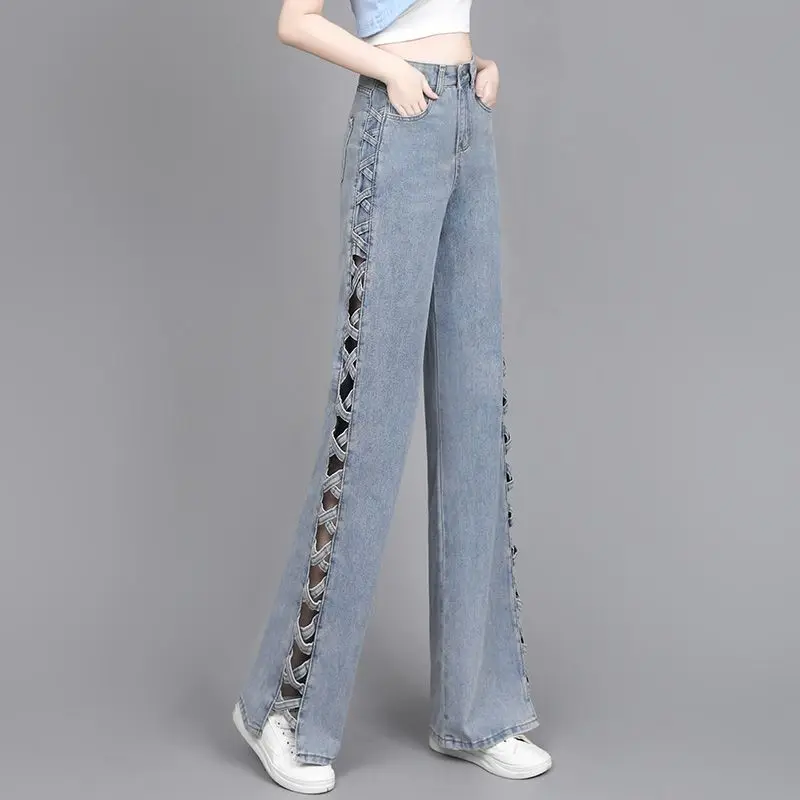 Women's Light Blue Denim Pants Summer Thin High Waist Wide Leg Jeans Casual Loose Side Slit Baggy Trousers New Arrival
Women's Light Blue Denim Pants Summer Thin High Waist Wide Leg Jeans Casual Loose Side Slit Baggy Trousers New Arrival