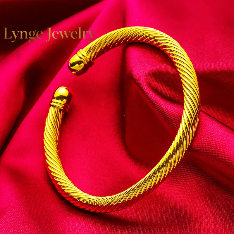 Lynge Jewelry 24K Gold 6mm Twisted Open Bangle | AU999 Pure Gold, 3D twisted pattern, adjustable opening, elegant and lively for
Lynge Jewelry 24K Gold 6mm Twisted Open Bangle | AU999 Pure Gold, 3D twisted pattern, adjustable opening, elegant and lively for