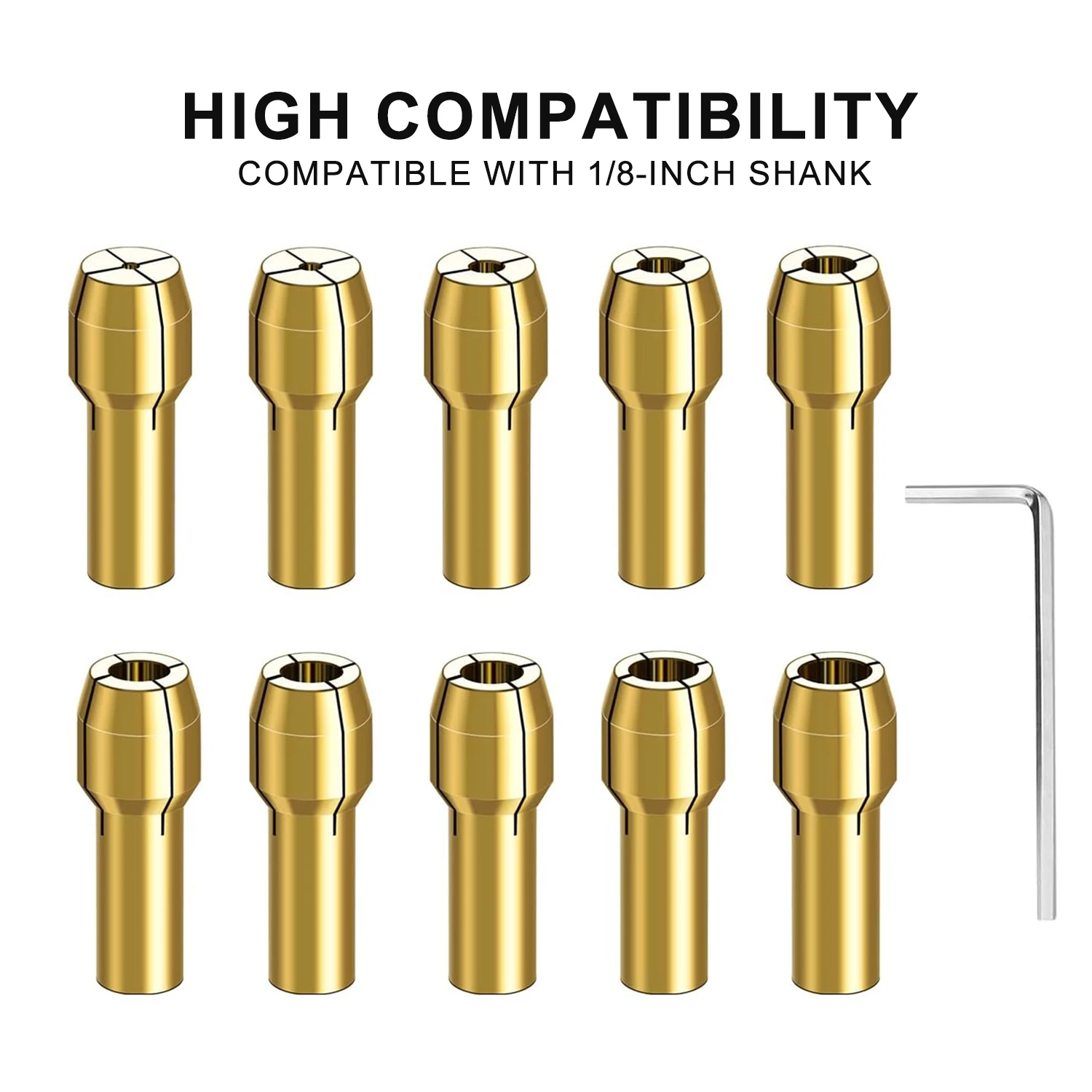 10 шт., медный сверлильный патрон, набор цанг для мини-электрической шлифовальной машины, вращающийся инструмент 0,5-3,2 мм, аксессуары для вращающихся инструментов с цангой 
10 шт., медный сверлильный патрон, набор цанг для мини-электрической шлифовальной машины, вращающийся инструмент 0,5-3,2 мм, аксессуары для вращающихся инструментов с цангой
