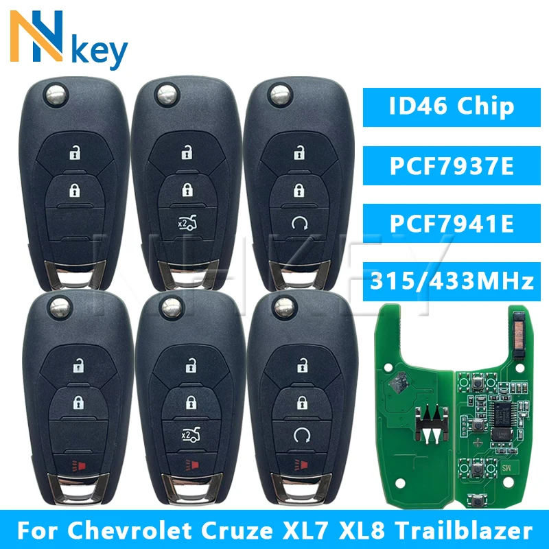 NHKEY Car Remote Key For Chevrolet Cruze/XL7/XL8/Trailblazer/Onix/Tracker/Colorado RS 315/433MHz ID46 Chip (PCF7937E/PCF7941E)
NHKEY Car Remote Key For Chevrolet Cruze/XL7/XL8/Trailblazer/Onix/Tracker/Colorado RS 315/433MHz ID46 Chip (PCF7937E/PCF7941E)