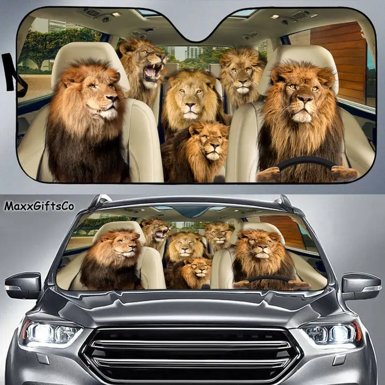 Lion Car Sun Shade, Lion Windshield, Family Sunshade, Lion Car Accessories, Car Decoration, Gift For Dad, Mom
Lion Car Sun Shade, Lion Windshield, Family Sunshade, Lion Car Accessories, Car Decoration, Gift For Dad, Mom