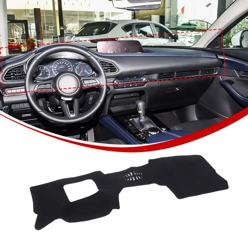 Черный полиэстер для Mazda CX-30, Стайлинг автомобиля, солнцезащитный коврик для приборной панели автомобиля, аксессуары для защиты салона автомобиля, LHD, 1 шт.
Черный полиэстер для Mazda CX-30, Стайлинг автомобиля, солнцезащитный коврик для приборной панели автомобиля, аксессуары для защиты салона автомобиля, LHD, 1 шт.