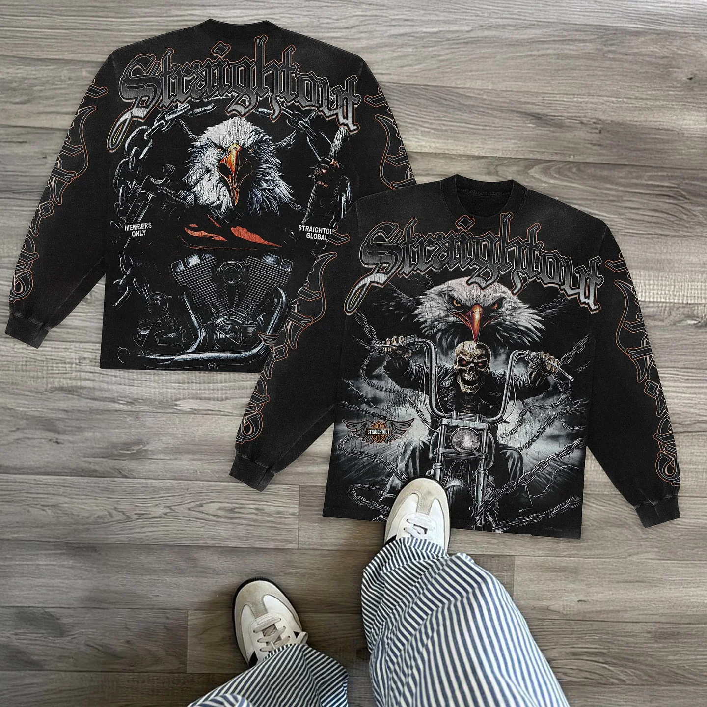 Harajuku с круглым вырезом Eagle Skull, черные футболки с рисунком Y2k, уличная женская футболка большого размера, хлопковые мотоциклетные топы с длинными рукавами
Harajuku с круглым вырезом Eagle Skull, черные футболки с рисунком Y2k, уличная женская футболка большого размера, хлопковые мотоциклетные топы с длинными рукавами