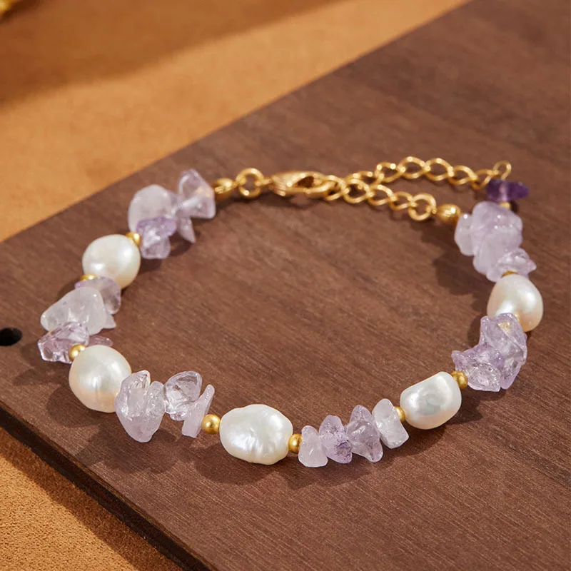 New Little Purple Raw Gravel Stone Beads Mix White Baroque Special Shaped Irregular Pearl Strand Bracelet Women Adjustable
New Little Purple Raw Gravel Stone Beads Mix White Baroque Special Shaped Irregular Pearl Strand Bracelet Women Adjustable