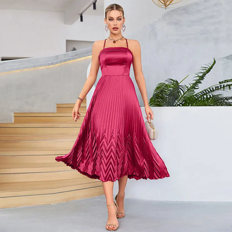 Dress red sexy suspender model party cocktail dress bridesmaid dress new simple temperament high-end women's clothing
Dress red sexy suspender model party cocktail dress bridesmaid dress new simple temperament high-end women's clothing