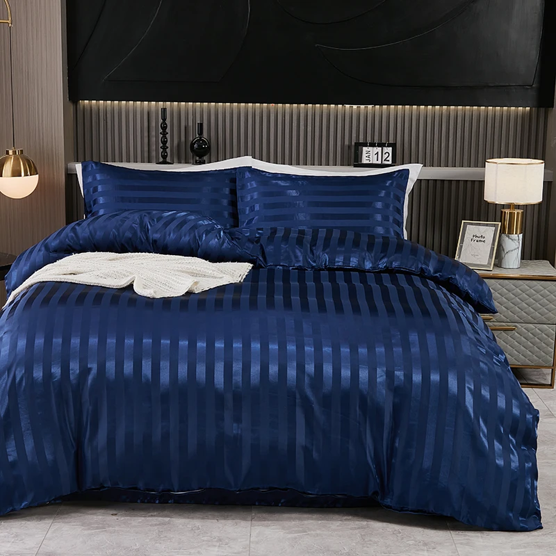 Blue Imitation Satin Duvet Cover 220x240cm, Home Bedroom Simple Style Bedding Quilt Cover with Pillowcase
Blue Imitation Satin Duvet Cover 220x240cm, Home Bedroom Simple Style Bedding Quilt Cover with Pillowcase