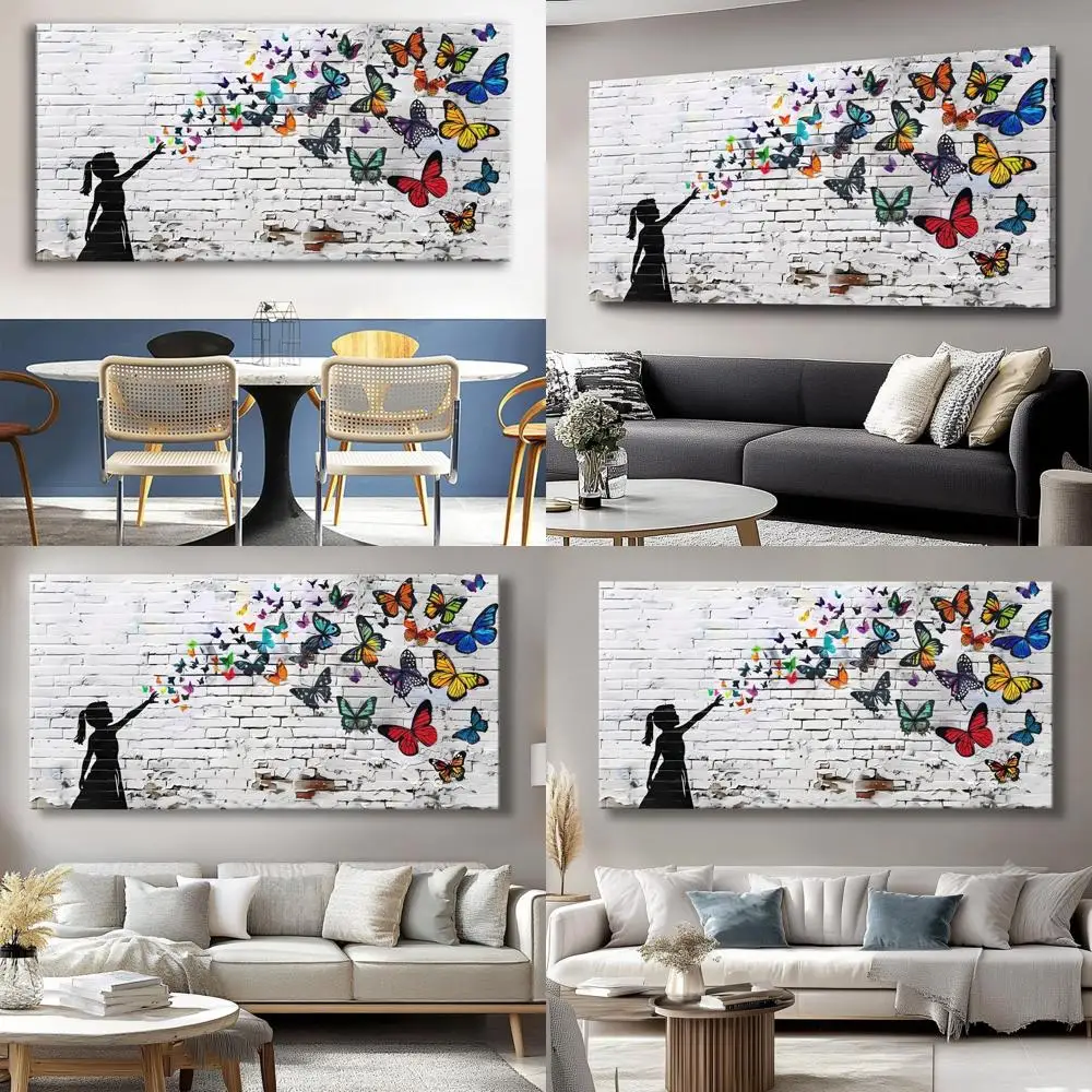 Contemporary Butterfly Graffiti Art - Framed Wall Decor for Living Room & Bedroom, 20x40 inches
Contemporary Butterfly Graffiti Art - Framed Wall Decor for Living Room & Bedroom, 20x40 inches