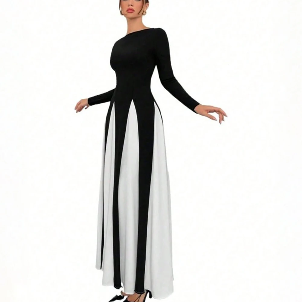 Custom Made Bridal Simple O-neck Black and White Pleated Bridal Party Gown Straight Long Sleeve Maxi Classic Evening Dress
Custom Made Bridal Simple O-neck Black and White Pleated Bridal Party Gown Straight Long Sleeve Maxi Classic Evening Dress