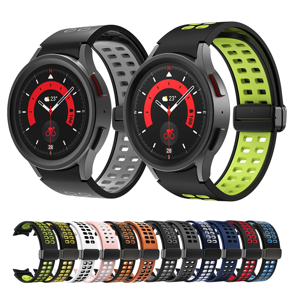 Two-colors Magnetic buckle band for Samsung Watch 5/4 44mm 40mm Watch 5 Pro 45mm Silicone strap Galaxy Watch 4 Classic 42 46mm
Two-colors Magnetic buckle band for Samsung Watch 5/4 44mm 40mm Watch 5 Pro 45mm Silicone strap Galaxy Watch 4 Classic 42 46mm