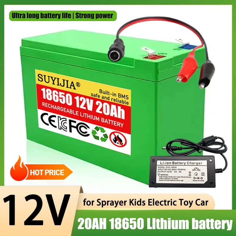 12V Li-ion 20Ah 12Ah 18650 Lithium Rechargeable Battery Pack for Sprayer Kids Electric Toy Car Scale Access Control+Charger
12V Li-ion 20Ah 12Ah 18650 Lithium Rechargeable Battery Pack for Sprayer Kids Electric Toy Car Scale Access Control+Charger