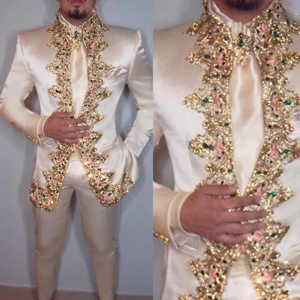 Men Suit Two Piece Jacket+Pants Stand Collar Slim Fit Suits for Men Blazer Customized Wedding Party Formal Occasion Groom
Men Suit Two Piece Jacket+Pants Stand Collar Slim Fit Suits for Men Blazer Customized Wedding Party Formal Occasion Groom