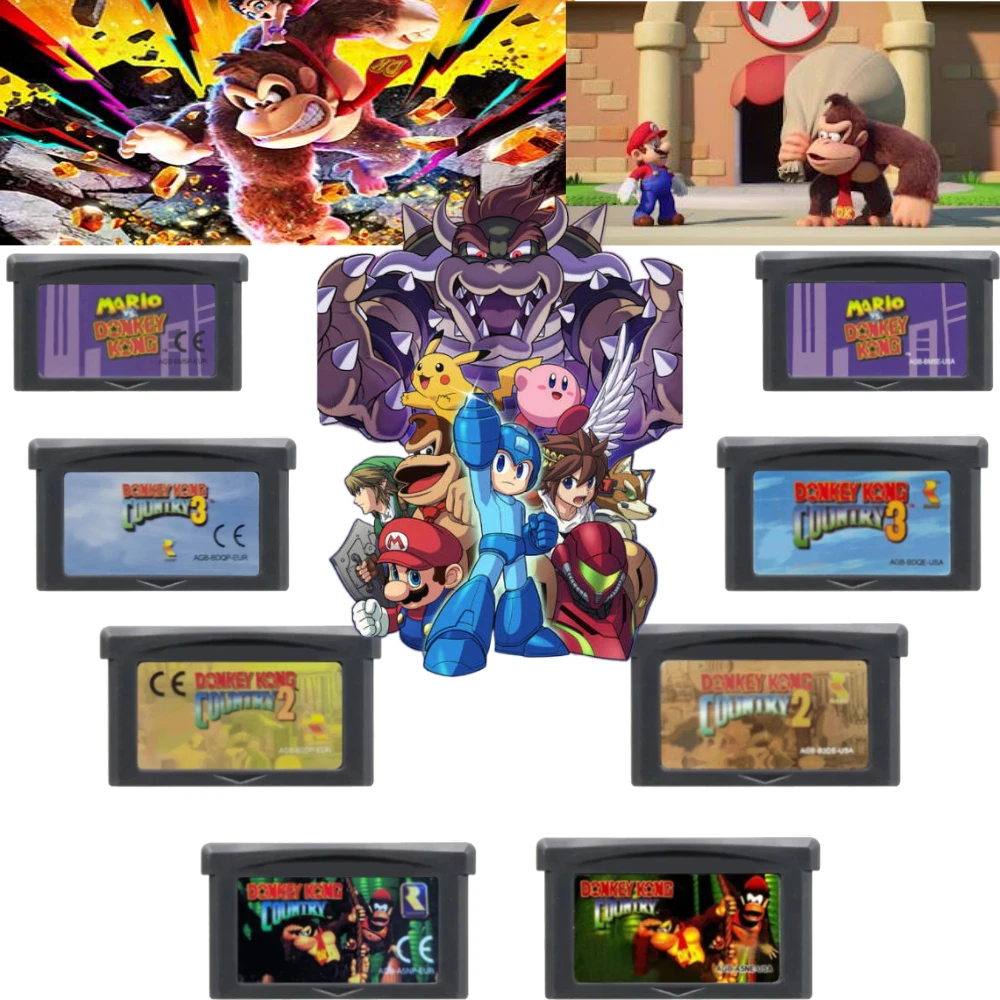 США/EUR 32-битный игровой картридж GBA для игровой консоли, карта Donkey Kong Series Mario Vs. Donkey Kong Country для GBA/SP/DS
США/EUR 32-битный игровой картридж GBA для игровой консоли, карта Donkey Kong Series Mario Vs. Donkey Kong Country для GBA/SP/DS