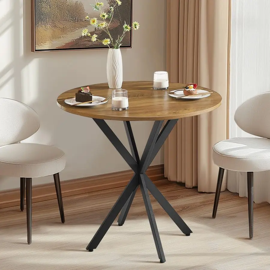 31.5 Small Round Dining Table for 24, Space Saving Circle Kitchen Dinner Table, Industrial Mid Century Modern Dining Room Desk
31.5 Small Round Dining Table for 24, Space Saving Circle Kitchen Dinner Table, Industrial Mid Century Modern Dining Room Desk