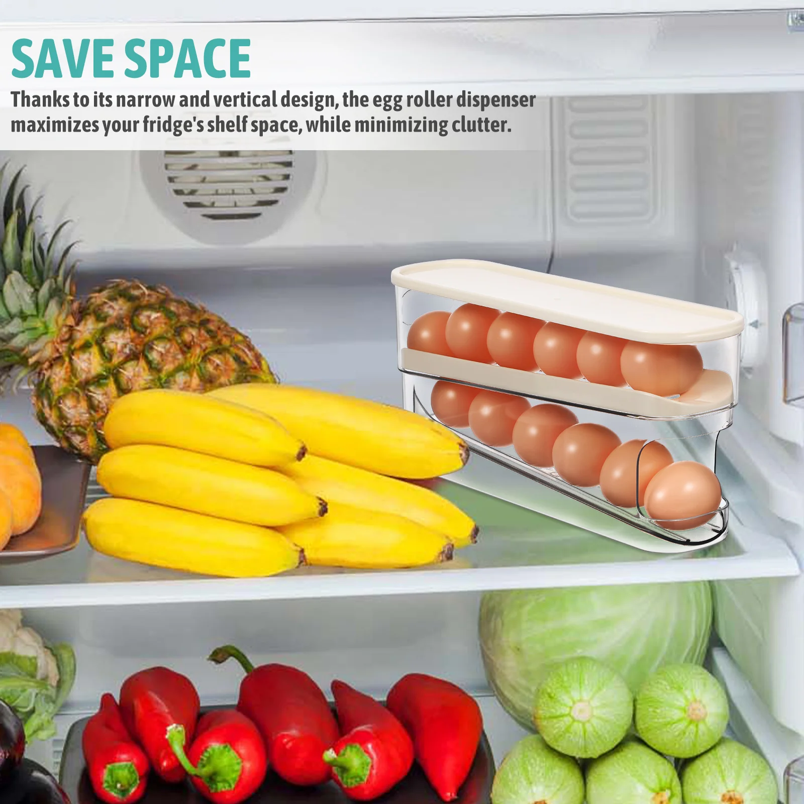 Storage Organizer Refrigerator Door Bin Egg Dispenser Rolling Space Saving Egg Box For Home Fridge Organizer
Storage Organizer Refrigerator Door Bin Egg Dispenser Rolling Space Saving Egg Box For Home Fridge Organizer