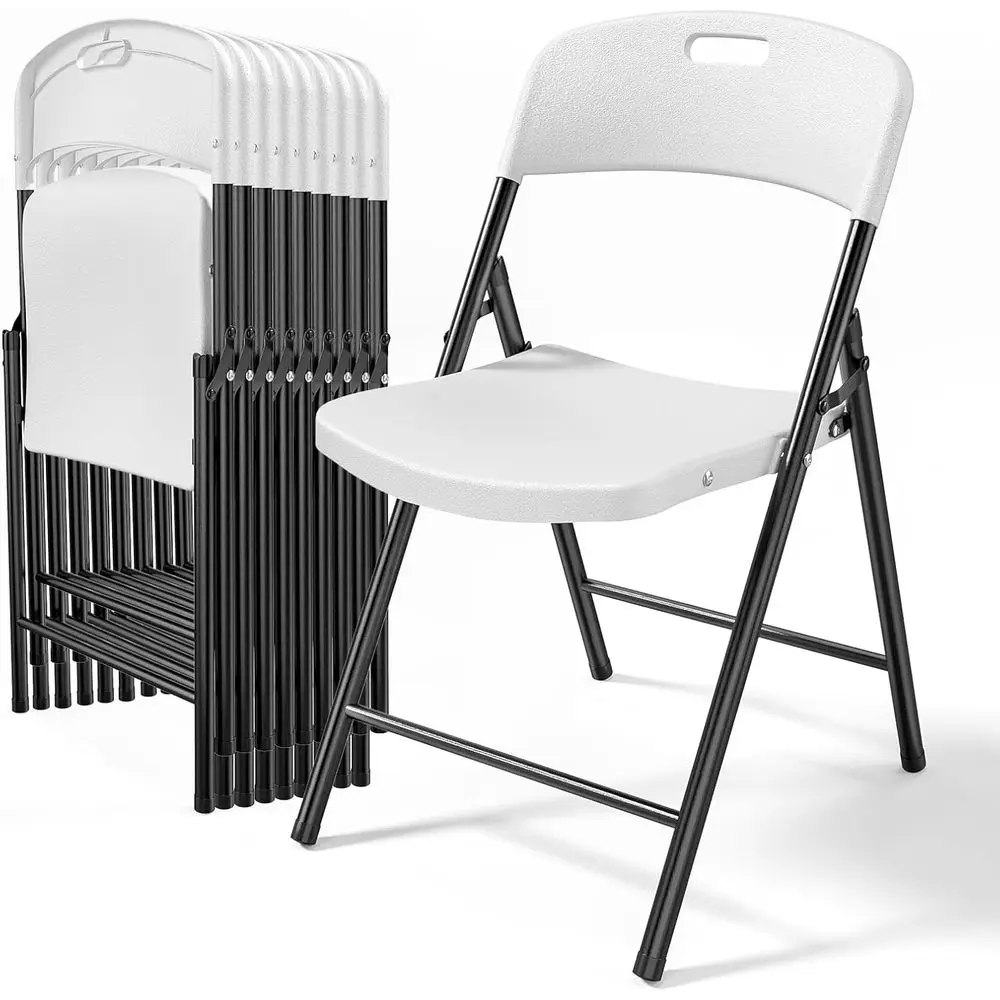 10-Pack White Plastic Folding Chairs, Portable and Sturdy for Indoor & Outdoor Events
10-Pack White Plastic Folding Chairs, Portable and Sturdy for Indoor & Outdoor Events