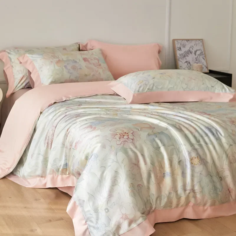 New Flower Printed Cooling Bedding Set High Quality Ice Silky Comforter Cover Set Skin Friendly Summer Bedclothes for Adults
New Flower Printed Cooling Bedding Set High Quality Ice Silky Comforter Cover Set Skin Friendly Summer Bedclothes for Adults