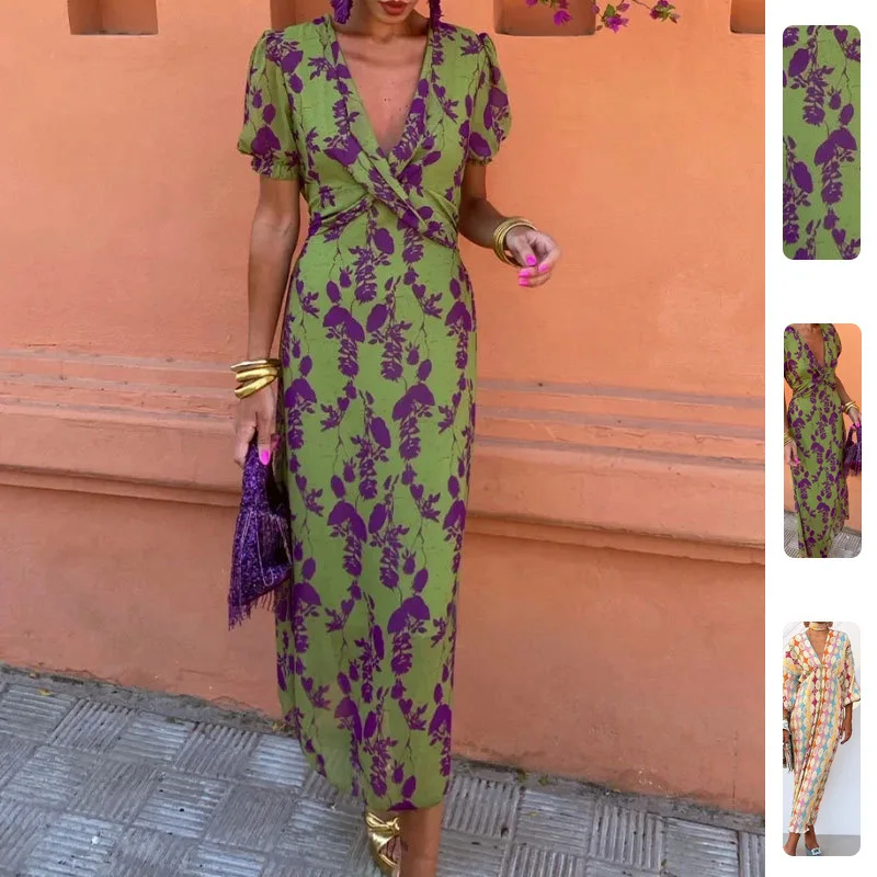 2026 Summer New Women Fashion Color Block Printed Long Dress Elegant Slim Short Sleeve Dress Soft Light Breath Chic Daily Casual
2026 Summer New Women Fashion Color Block Printed Long Dress Elegant Slim Short Sleeve Dress Soft Light Breath Chic Daily Casual