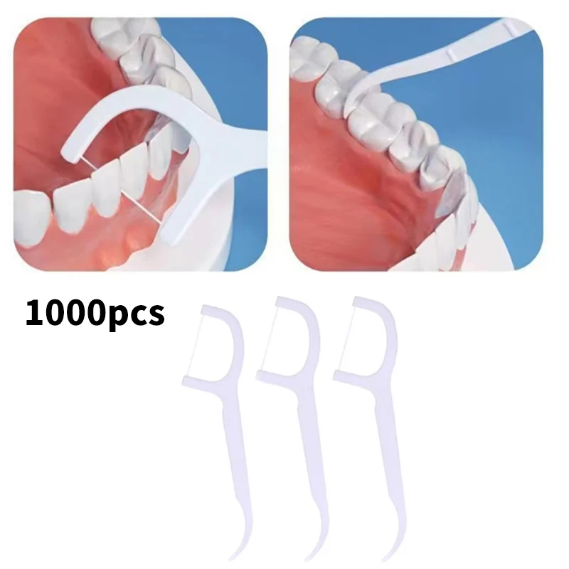 1000pcs Dental Toothpicks Disposable Dental Floss With Handle Teeth Cleaning Tools Portable Oral Hygiene Care Supplies
1000pcs Dental Toothpicks Disposable Dental Floss With Handle Teeth Cleaning Tools Portable Oral Hygiene Care Supplies