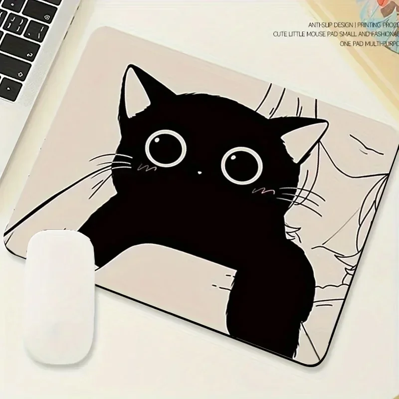 Black Cat Illustration Mouse Pad Small Office Table Mats Computer Accessories Washable Non-slip Rubber with Precision Lock Edge
Black Cat Illustration Mouse Pad Small Office Table Mats Computer Accessories Washable Non-slip Rubber with Precision Lock Edge