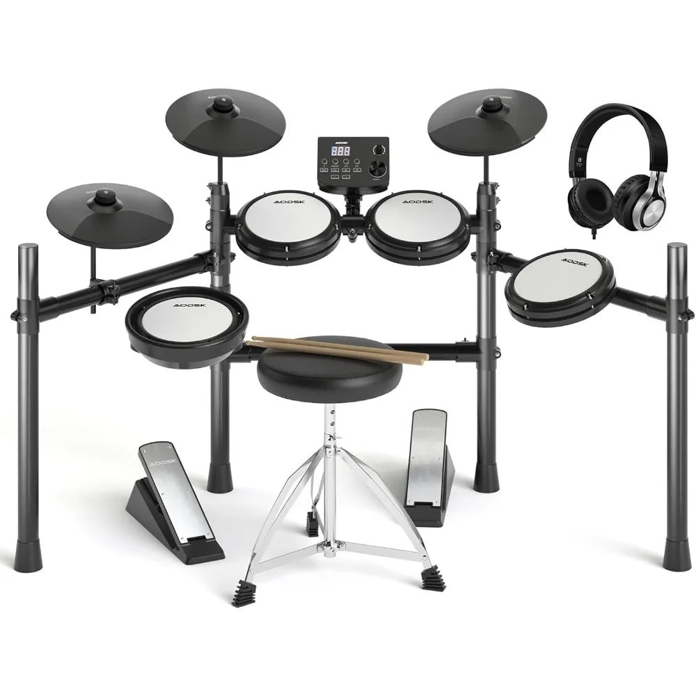 Electronic drum for beginners, USB MIDI, throne, headphones, sticks, including 15 kits and 195 sounds
Electronic drum for beginners, USB MIDI, throne, headphones, sticks, including 15 kits and 195 sounds