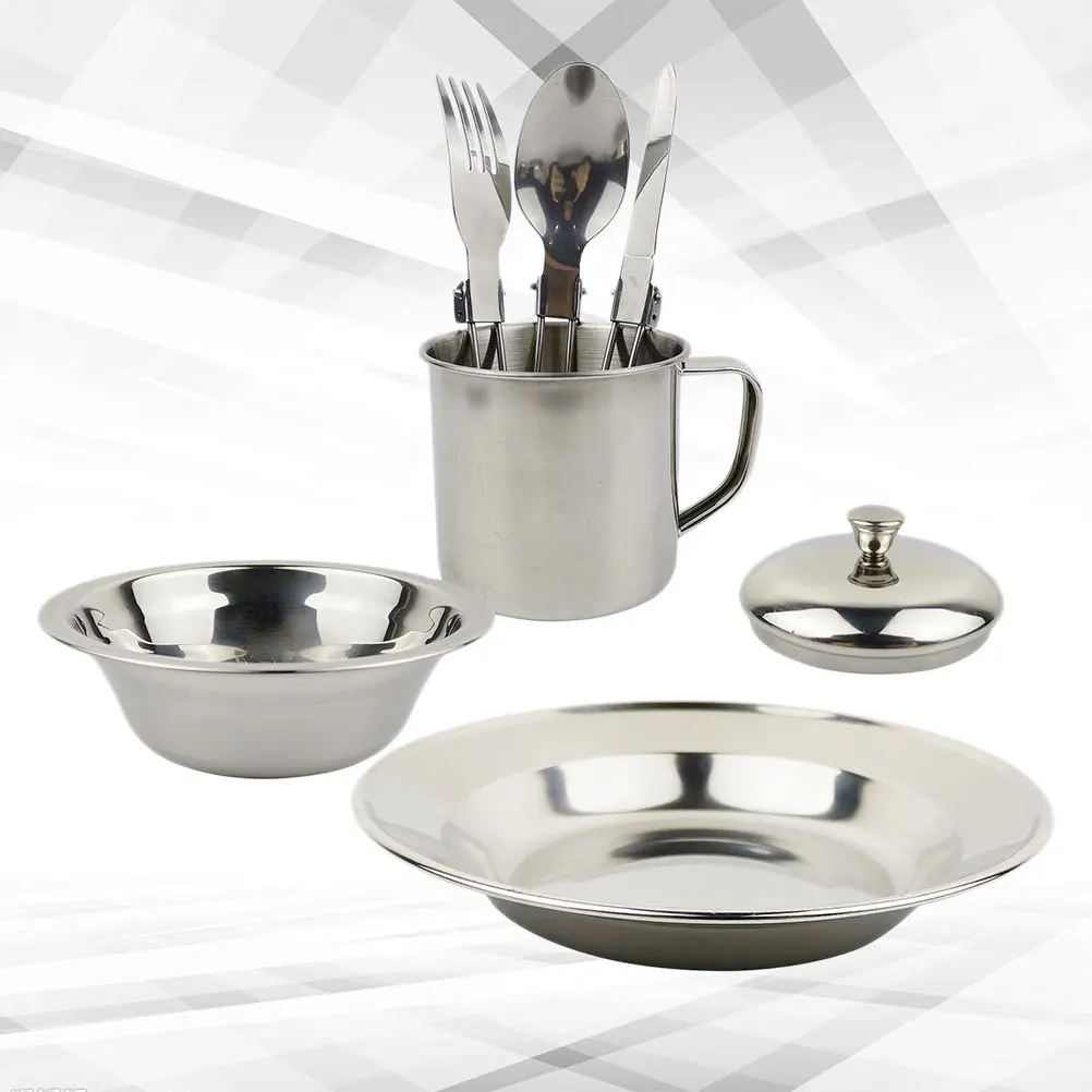 1 Stainless Steel Cookware Set 1-2 Person Portable Lightweight Camping Tableware Compact Outdoor Cooking Kit Picnic Cookware Set
1 Stainless Steel Cookware Set 1-2 Person Portable Lightweight Camping Tableware Compact Outdoor Cooking Kit Picnic Cookware Set