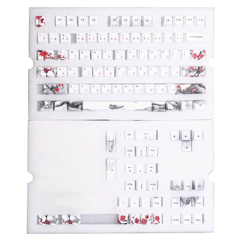 110 Keys PBT Keycap Dye-Sublimation Plum Blossom Cherry Profile Key Cap DIY Mechanical Keyboard Keycap Set
110 Keys PBT Keycap Dye-Sublimation Plum Blossom Cherry Profile Key Cap DIY Mechanical Keyboard Keycap Set