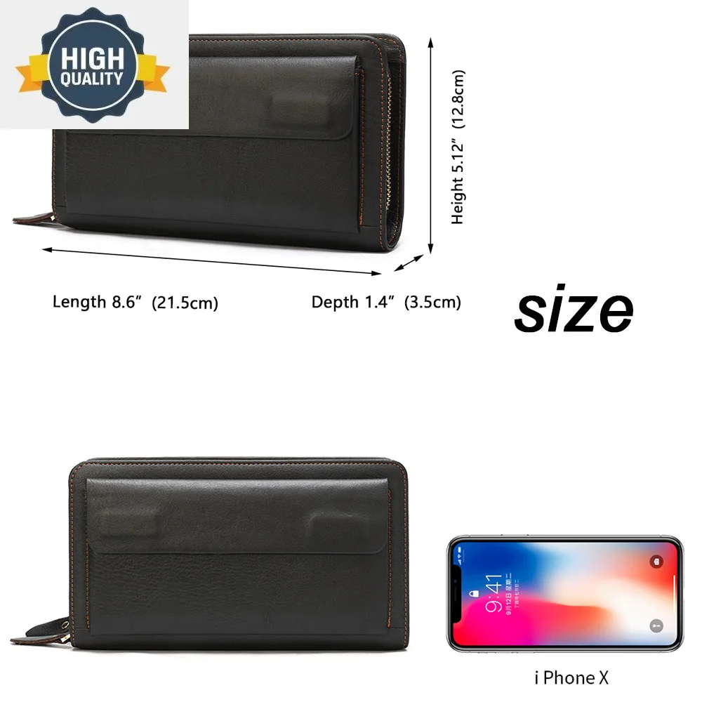 Male Men's Clutch Wallet Genuine Leather Double Zipper Bags purse for men Passport/Phone Wallets credit car
Male Men's Clutch Wallet Genuine Leather Double Zipper Bags purse for men Passport/Phone Wallets credit car
