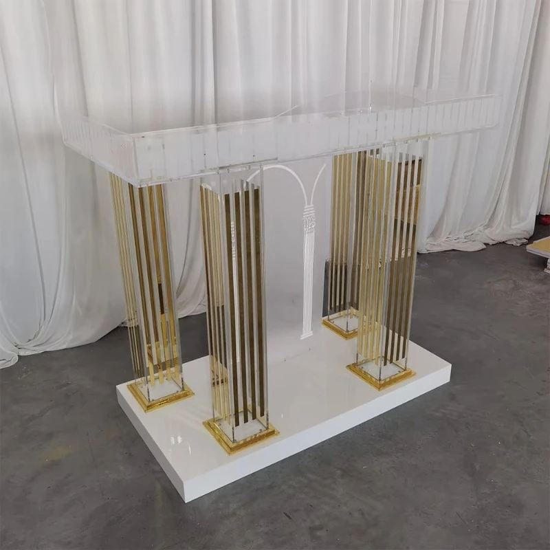Free custom logo modern acrylic podium concert podium and church wedding party props podium
Free custom logo modern acrylic podium concert podium and church wedding party props podium