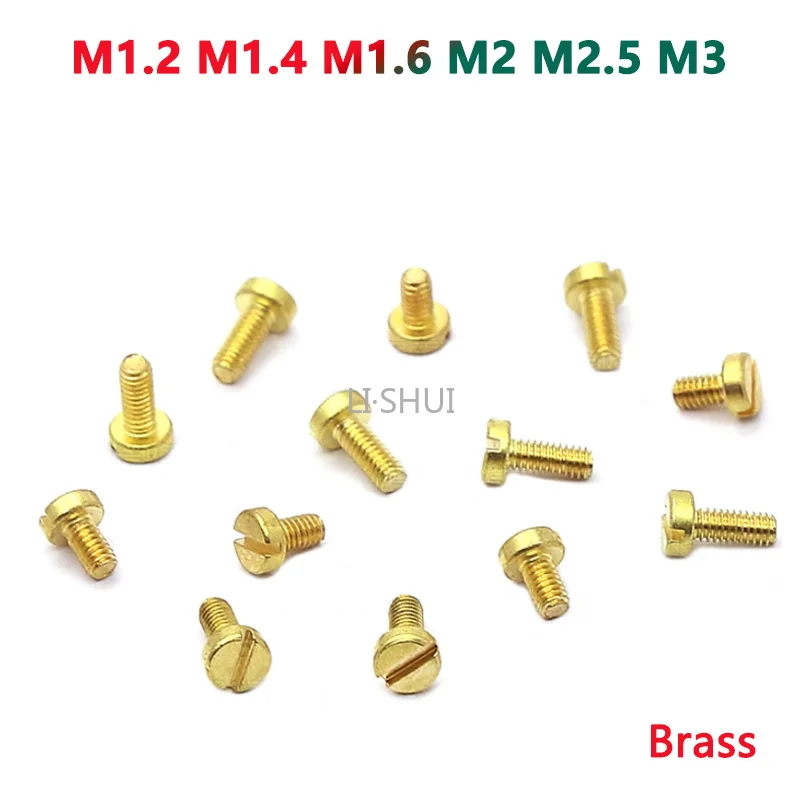 100pcs M1.2 M1.4 M1.6 M2 M2.5 M3 Brass Copper Slotted Cap Head Column Round Cheese Head Screw Bolt Length 2-10mm DIN84 GB65
100pcs M1.2 M1.4 M1.6 M2 M2.5 M3 Brass Copper Slotted Cap Head Column Round Cheese Head Screw Bolt Length 2-10mm DIN84 GB65