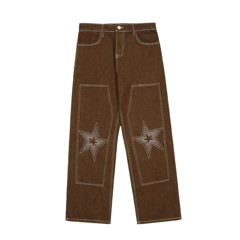 Men's Jeans Embroidery Star High Street Hip-Hop Retro Denims Pant Fashion Casual Straight Barrel Pure Cotton Woman's Trousers
Men's Jeans Embroidery Star High Street Hip-Hop Retro Denims Pant Fashion Casual Straight Barrel Pure Cotton Woman's Trousers