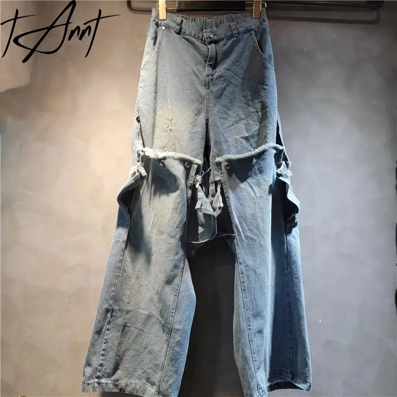 Tannt Women Pant Irregular Detachable Fashion Denim Pants Asymmetry Vintage Casual High-waisted Long Wide Leg Pants 2025 New
Tannt Women Pant Irregular Detachable Fashion Denim Pants Asymmetry Vintage Casual High-waisted Long Wide Leg Pants 2025 New