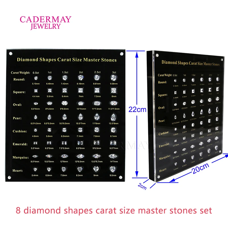Cadermay Diamond Shapes Set 05ct-3ct 6A Cubic Zirconia Oval Pear 8 Shapes Carat Weight Size Set Diamond Size Master Stones CZ
Cadermay Diamond Shapes Set 05ct-3ct 6A Cubic Zirconia Oval Pear 8 Shapes Carat Weight Size Set Diamond Size Master Stones CZ