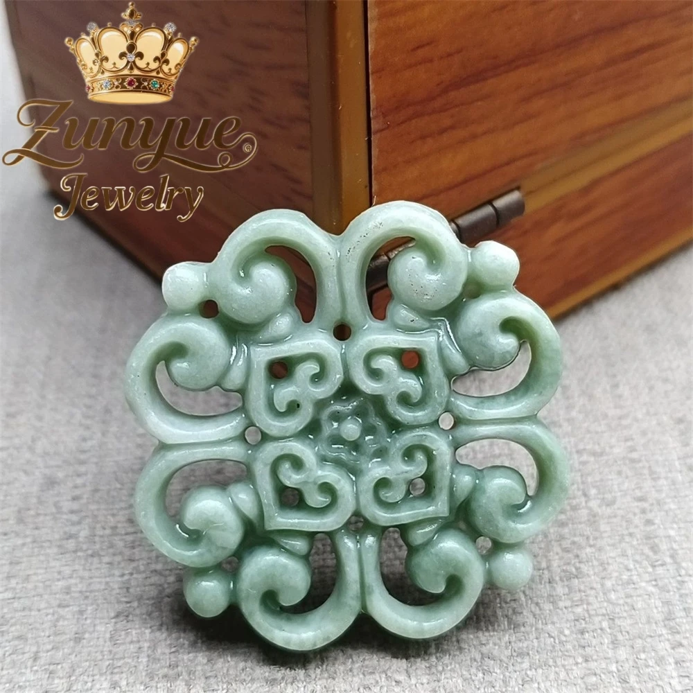 Natural Jade Retro Hollowed-Out Carved Pendant Heart-Shaped Flower Knot Jade Pendant Fashion Jewelry Exquisite Elegant Popular
Natural Jade Retro Hollowed-Out Carved Pendant Heart-Shaped Flower Knot Jade Pendant Fashion Jewelry Exquisite Elegant Popular