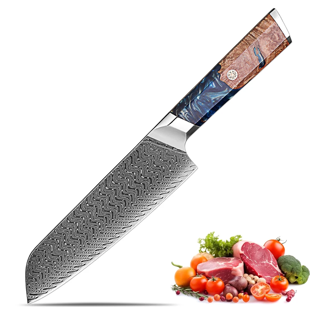 Японский нож Сантоку 7 дюймов, кухонный нож для нарезки, острый как бритва, для овощей, из дамасской стали, цельнометаллический, с эргономичной рукояткой
Японский нож Сантоку 7 дюймов, кухонный нож для нарезки, острый как бритва, для овощей, из дамасской стали, цельнометаллический, с эргономичной рукояткой