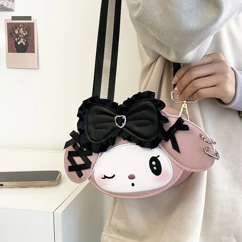 Sanrio Kuromi Melody Cute Pink Bag for Women Crossbody Mini Shoulder Bag Pu Leather Kids Goth Mobile Phone Cosmetic Storage 
Sanrio Kuromi Melody Cute Pink Bag for Women Crossbody Mini Shoulder Bag Pu Leather Kids Goth Mobile Phone Cosmetic Storage