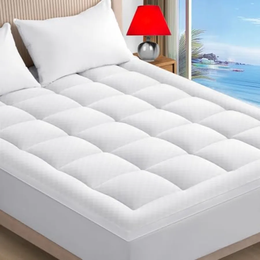 Size Mattress Topper Plush Pillow Top Mattress Pad Cover Soft Fitted Bed Topper with 18 Inch Deep Pocket Stretches up 8-21" Coo
Size Mattress Topper Plush Pillow Top Mattress Pad Cover Soft Fitted Bed Topper with 18 Inch Deep Pocket Stretches up 8-21" Coo