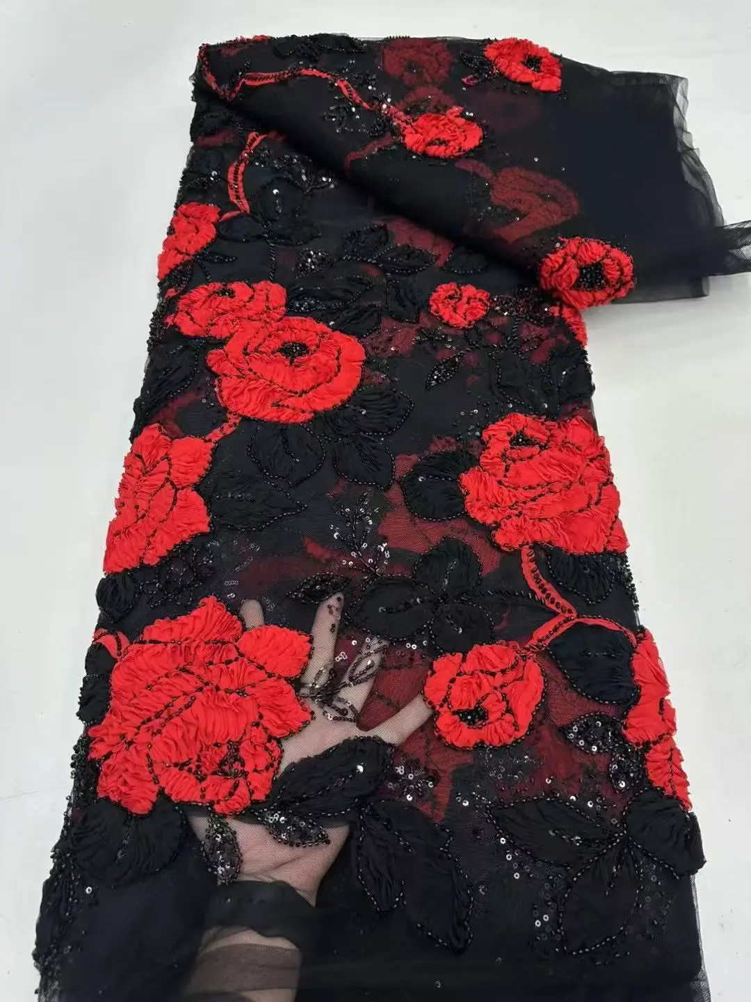 African Lace Fabric 2025 High Quality Nigerian Lace Beaded Sequins French Net Fabric 5 Yards For Sewing Party Wedding Dresses
African Lace Fabric 2025 High Quality Nigerian Lace Beaded Sequins French Net Fabric 5 Yards For Sewing Party Wedding Dresses