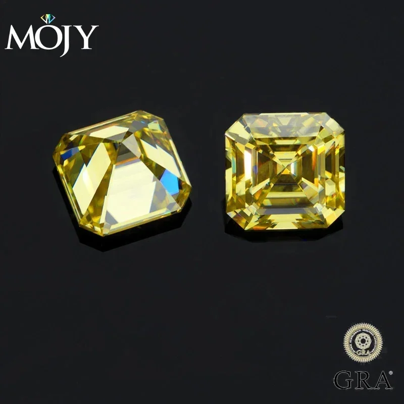 MOJY Asscher Cut 0.5~7.0ct Yellow Loose Moissanite Stones Customized With GRA Certificate Pass Diamond Tester Precious Gemstones
MOJY Asscher Cut 0.5~7.0ct Yellow Loose Moissanite Stones Customized With GRA Certificate Pass Diamond Tester Precious Gemstones