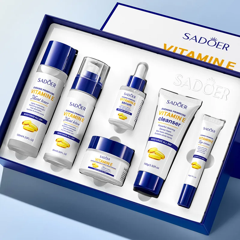 6PCS Vitamin E Skincare Set Moisturizing Whitening Face Serum Brighten Cream Anti-aging Eye Cream Toner Facial Care Set Womens
6PCS Vitamin E Skincare Set Moisturizing Whitening Face Serum Brighten Cream Anti-aging Eye Cream Toner Facial Care Set Womens