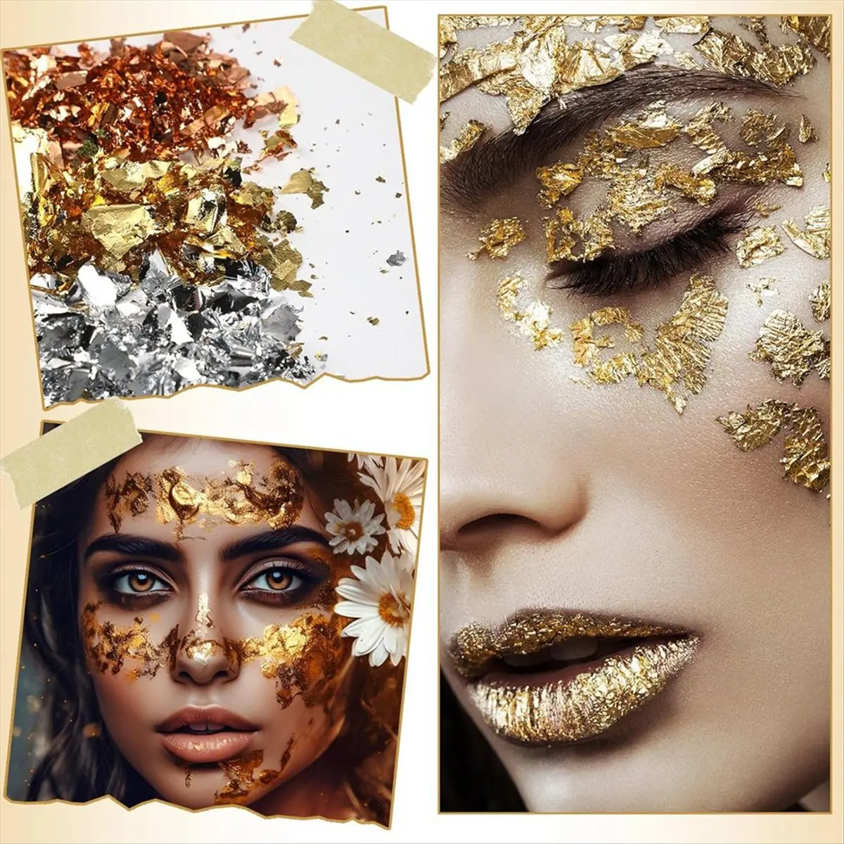 kuaishan 1200 Sheets Gold Leaf Sheets 3 Colors Imitation Gold Leaf Paper Gold Foil Sheets for Arts Decoration Handcrafts Nails
kuaishan 1200 Sheets Gold Leaf Sheets 3 Colors Imitation Gold Leaf Paper Gold Foil Sheets for Arts Decoration Handcrafts Nails