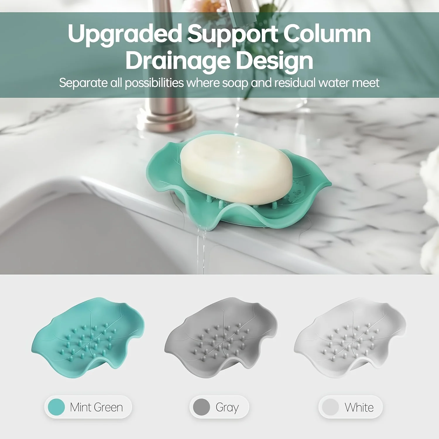 1PC Silicone Lotus Soap Dish, Flower Shape Drainage Soap Holder for Bathroom Kitchen, Quick Drying Tray, Gift for Family
1PC Silicone Lotus Soap Dish, Flower Shape Drainage Soap Holder for Bathroom Kitchen, Quick Drying Tray, Gift for Family
