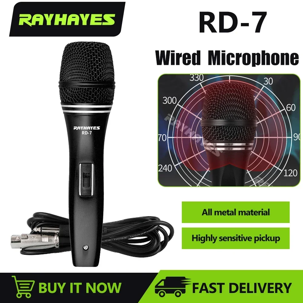 RAYHAYES RD-7 Professional Super Cardioid Dynamic Wired Microphone for Karaoke, Stage Performances, and Music Parties
RAYHAYES RD-7 Professional Super Cardioid Dynamic Wired Microphone for Karaoke, Stage Performances, and Music Parties