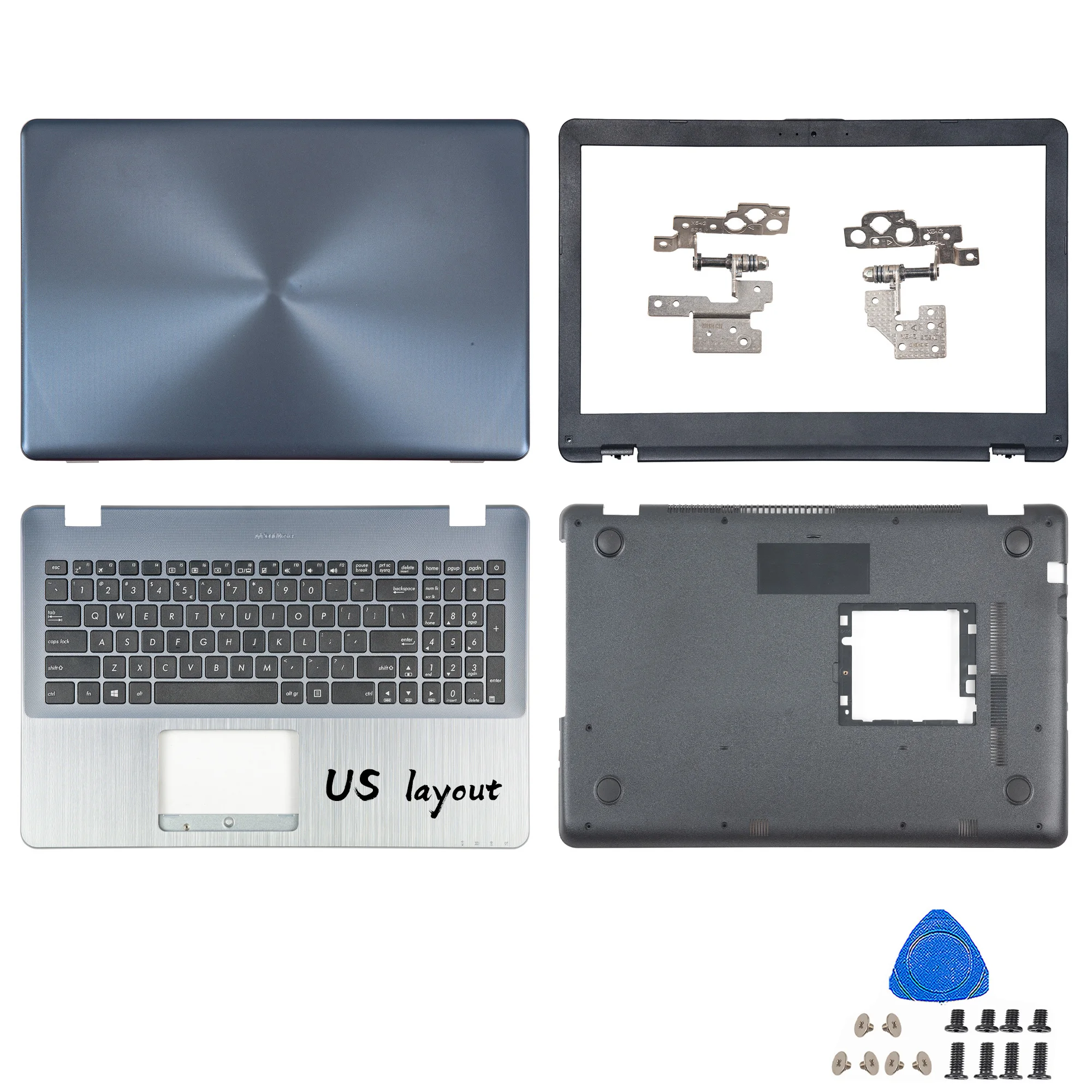 Новый чехол для X542 X542U X542UR X542BA R542UA A580 F580 FL8000U, задняя крышка ЖК-дисплея, передняя панель, упор для рук с нижней частью клавиатуры
Новый чехол для X542 X542U X542UR X542BA R542UA A580 F580 FL8000U, задняя крышка ЖК-дисплея, передняя панель, упор для рук с нижней частью клавиатуры