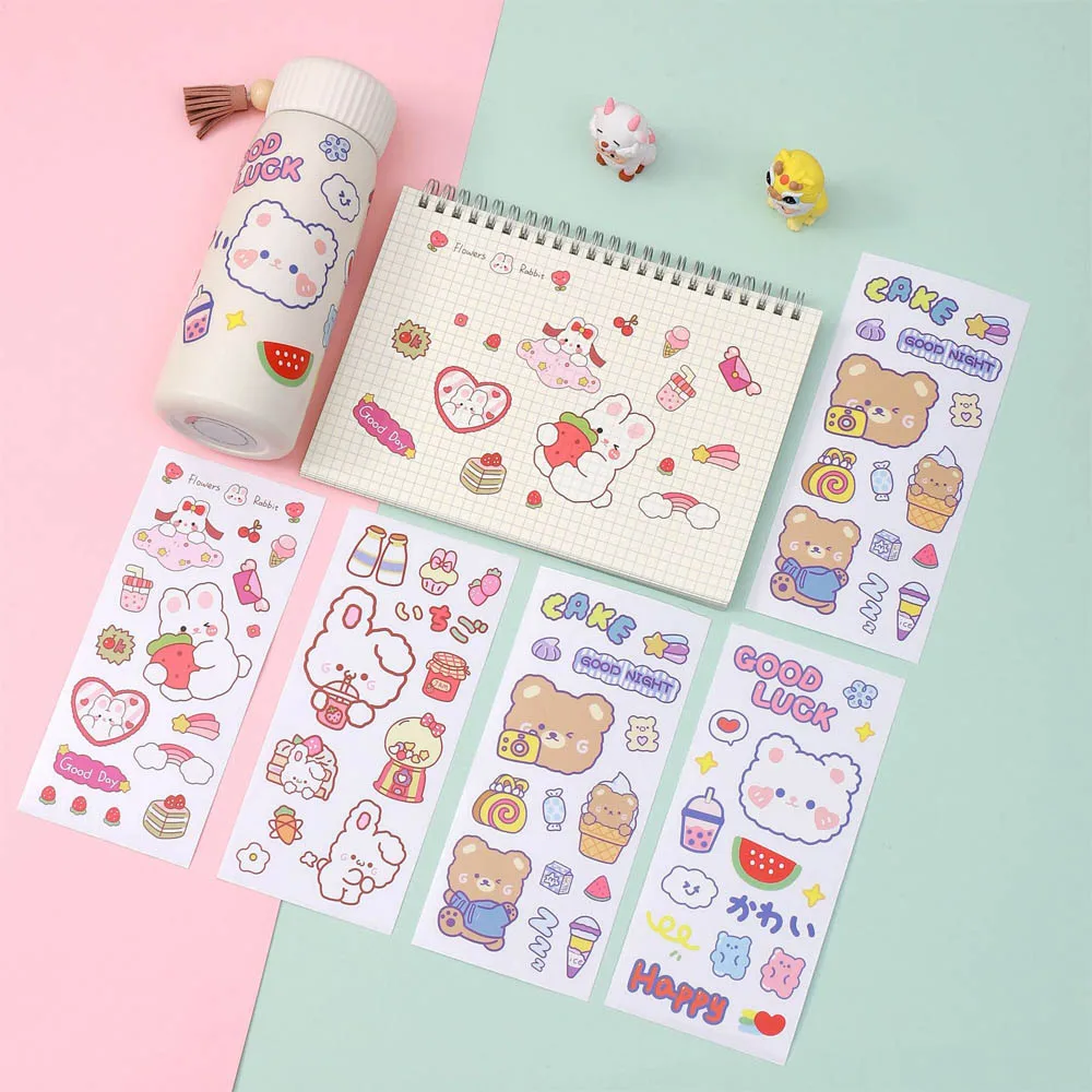 Korean-style Cartoon Ins Stickers Cute Bear And Rabbit Stickers Paper Package Sealing Stickers Toy Stickers Reward Stickers
Korean-style Cartoon Ins Stickers Cute Bear And Rabbit Stickers Paper Package Sealing Stickers Toy Stickers Reward Stickers